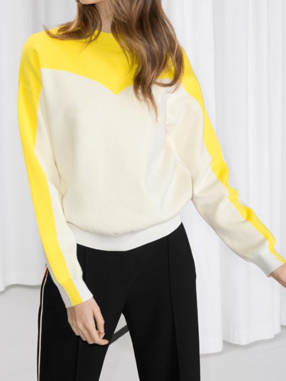 NWT Paris Atelier Other Stories Medium Yellow Colorblock Sweater Anthropologie